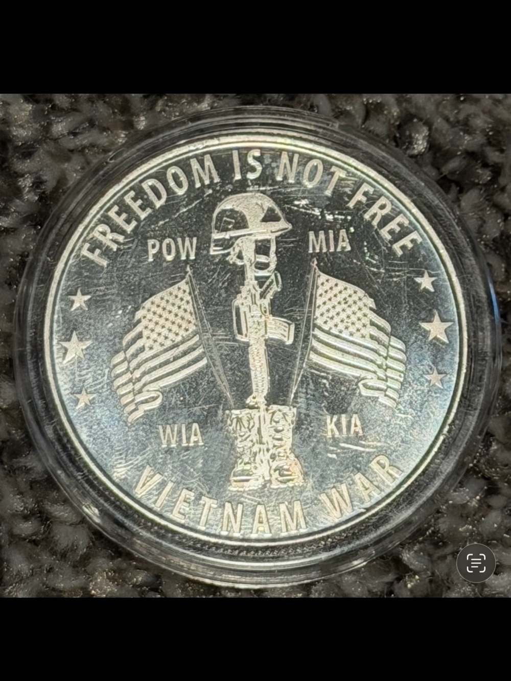 AMAC 1 oz .999 Fine Silver POW MIA Vietnam War Commemorative Round